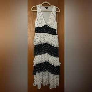 Black and White Layered Maxi Dress - NWT